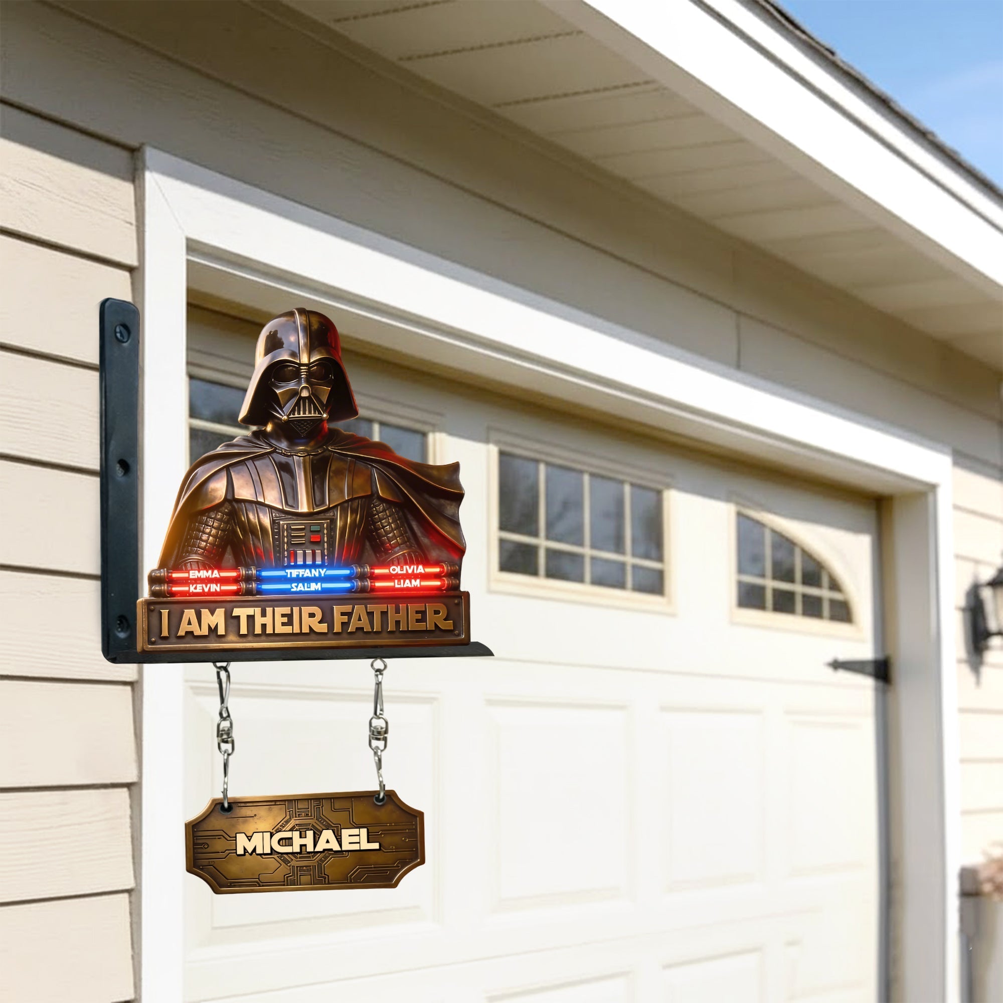 Personalized Wooden Wall Mount Sign for Dad | I Am Their Father Wooden Wall Mount Sign GradoCreations