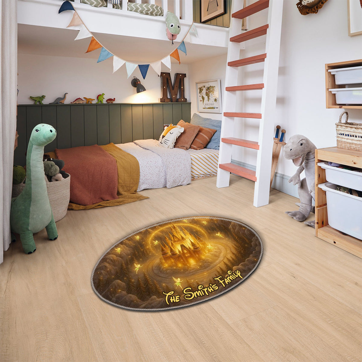 Personalized Cartoon Castle Non-Slip Tufted Rug for Christmas Non-Slip Tufted Rug GradoCreations