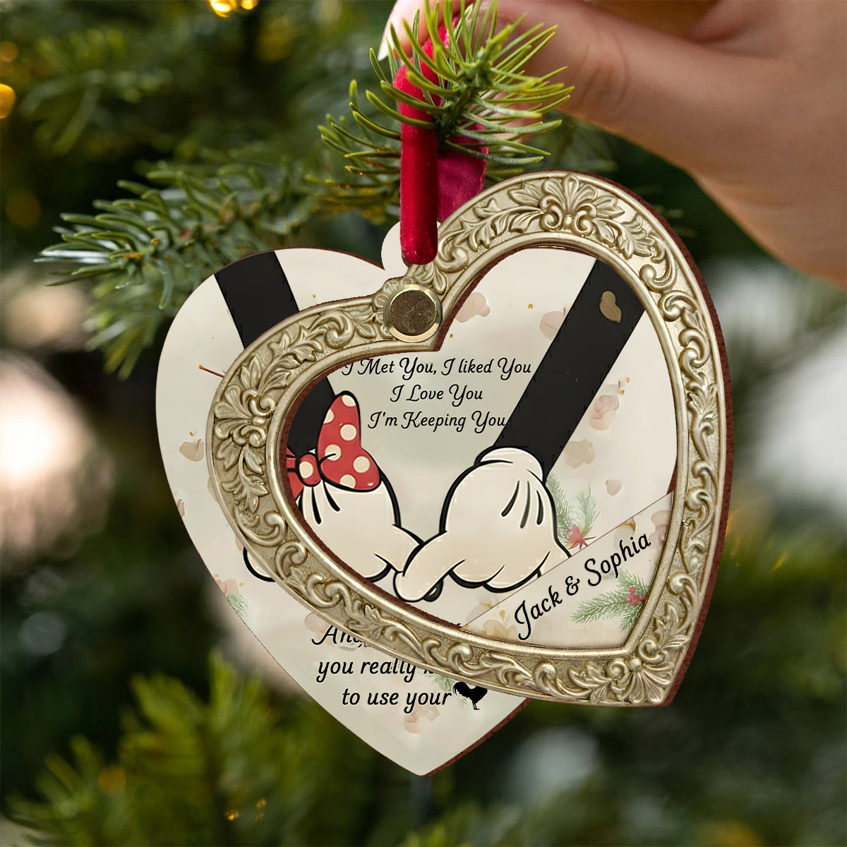 Personalized Flip Ornament Custom Rotating Design Gift for Christmas Flip Ornament GradoCreations