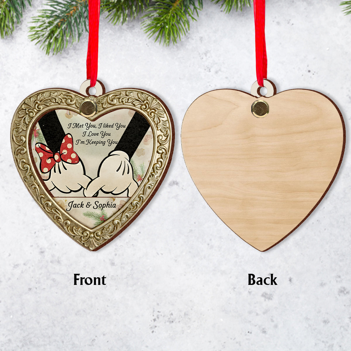 Personalized Flip Ornament Custom Rotating Design Gift for Christmas Flip Ornament GradoCreations