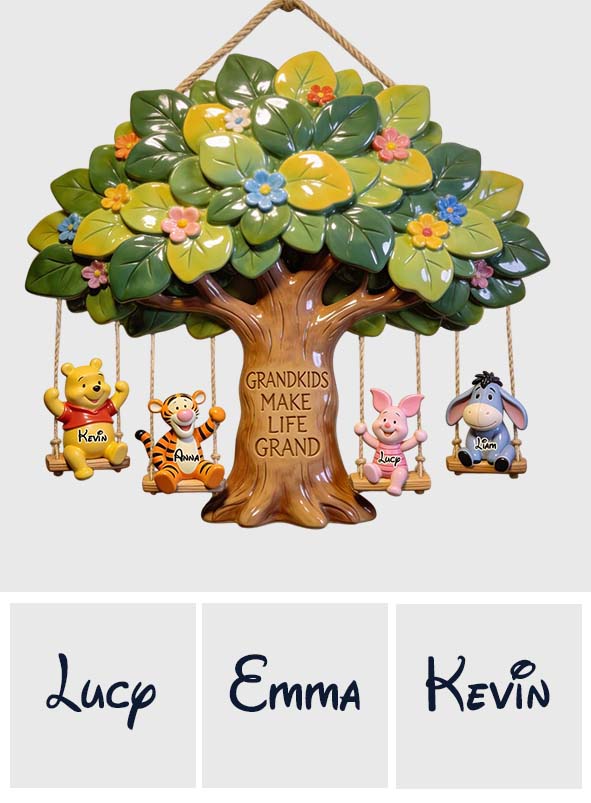 Personalized Grandkids Make Life Grand Wood Sign Gift for Grandma Pallet Wood Sign GradoCreations