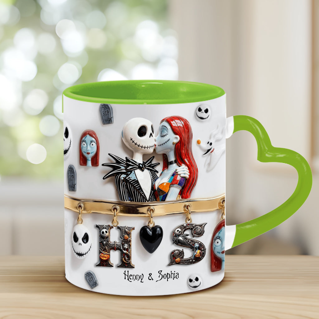 Personalized Heart Handle Mug Unique Gift for Couples Heart Handle Mug GradoCreations