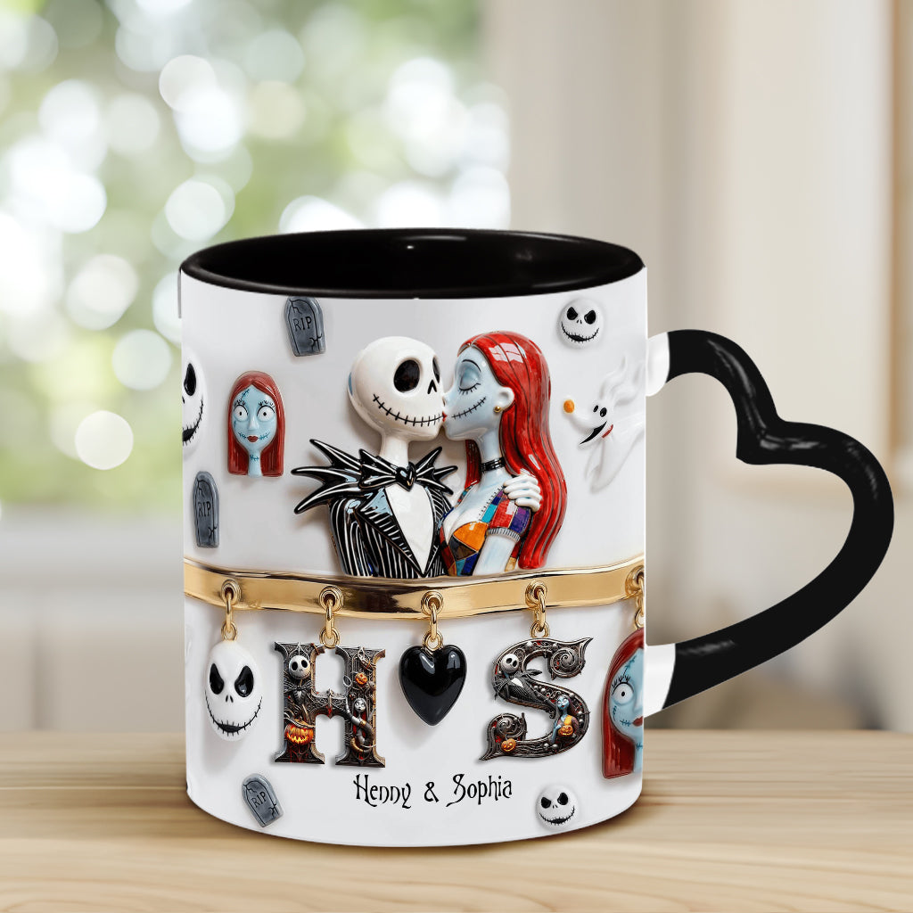 Personalized Heart Handle Mug Unique Gift for Couples Heart Handle Mug GradoCreations