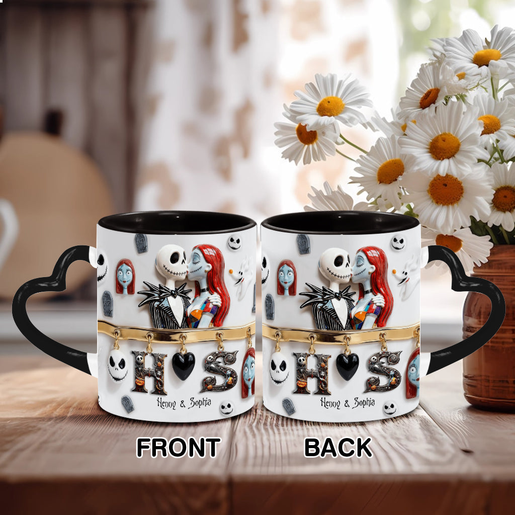 Personalized Heart Handle Mug Unique Gift for Couples Heart Handle Mug GradoCreations