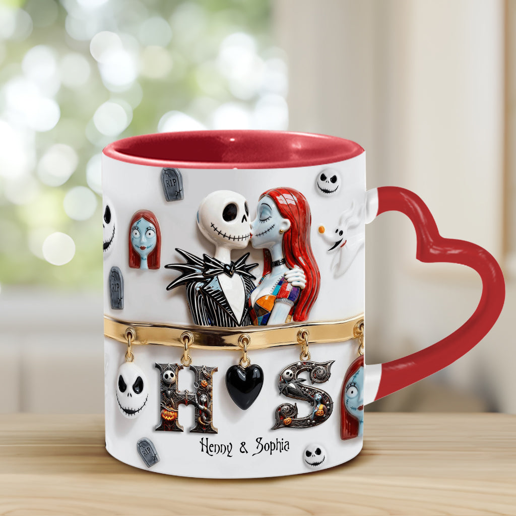 Personalized Heart Handle Mug Unique Gift for Couples Heart Handle Mug GradoCreations