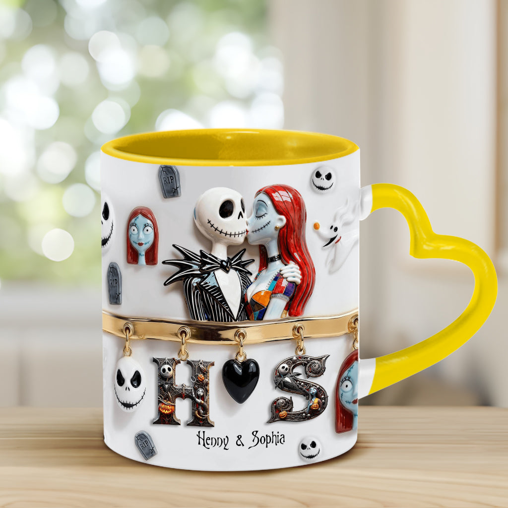 Personalized Heart Handle Mug Unique Gift for Couples Heart Handle Mug GradoCreations