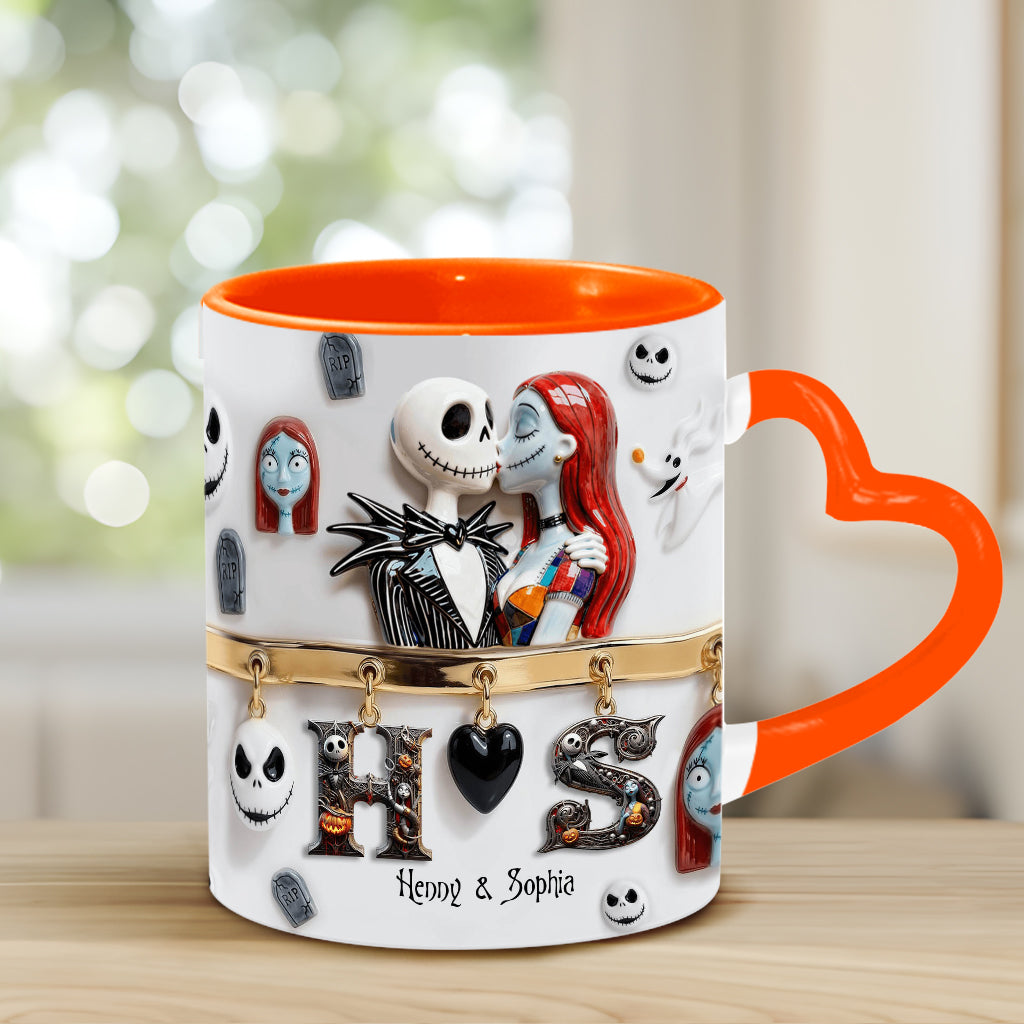 Personalized Heart Handle Mug Unique Gift for Couples Heart Handle Mug GradoCreations