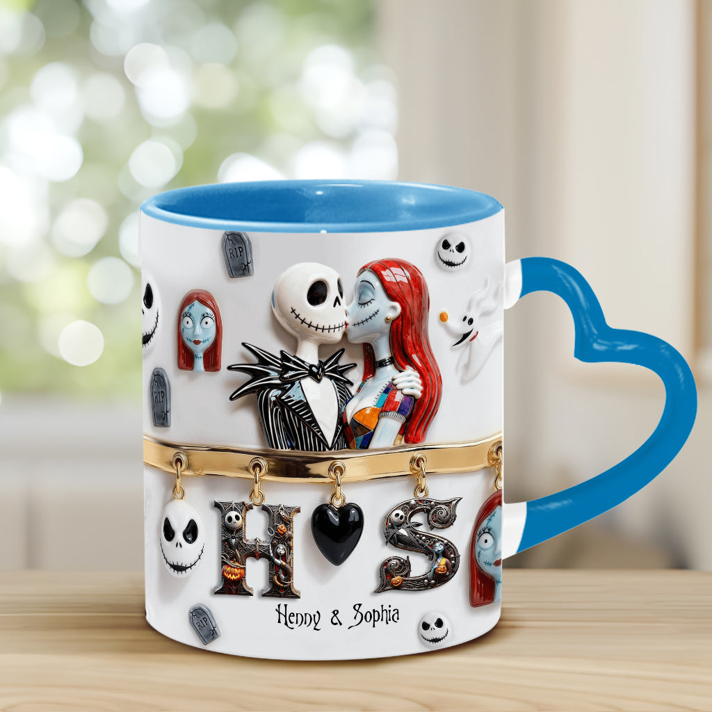 Personalized Heart Handle Mug Unique Gift for Couples Heart Handle Mug GradoCreations