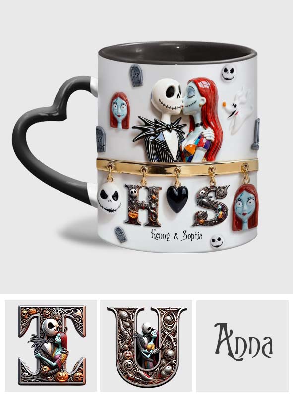 Personalized Heart Handle Mug Unique Gift for Couples Heart Handle Mug GradoCreations