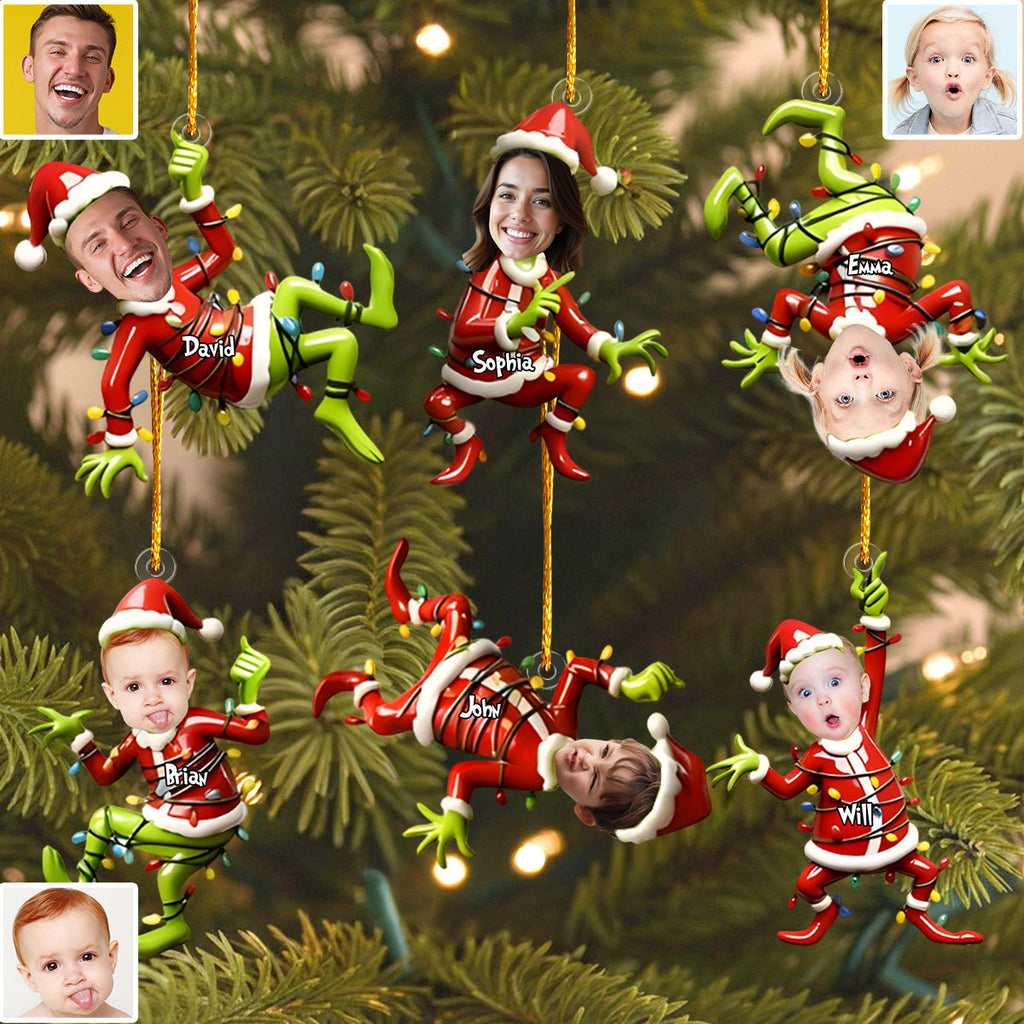 Personalized Family Christmas Ornament Custom Acrylic Gift One-sided Ornament GradoCreations