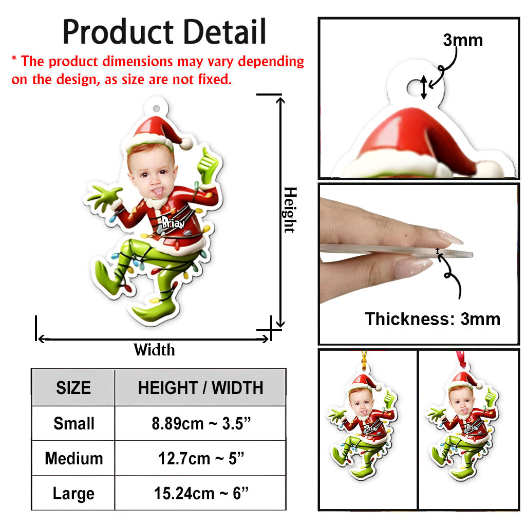 Personalized Family Christmas Ornament Custom Acrylic Gift One-sided Ornament GradoCreations