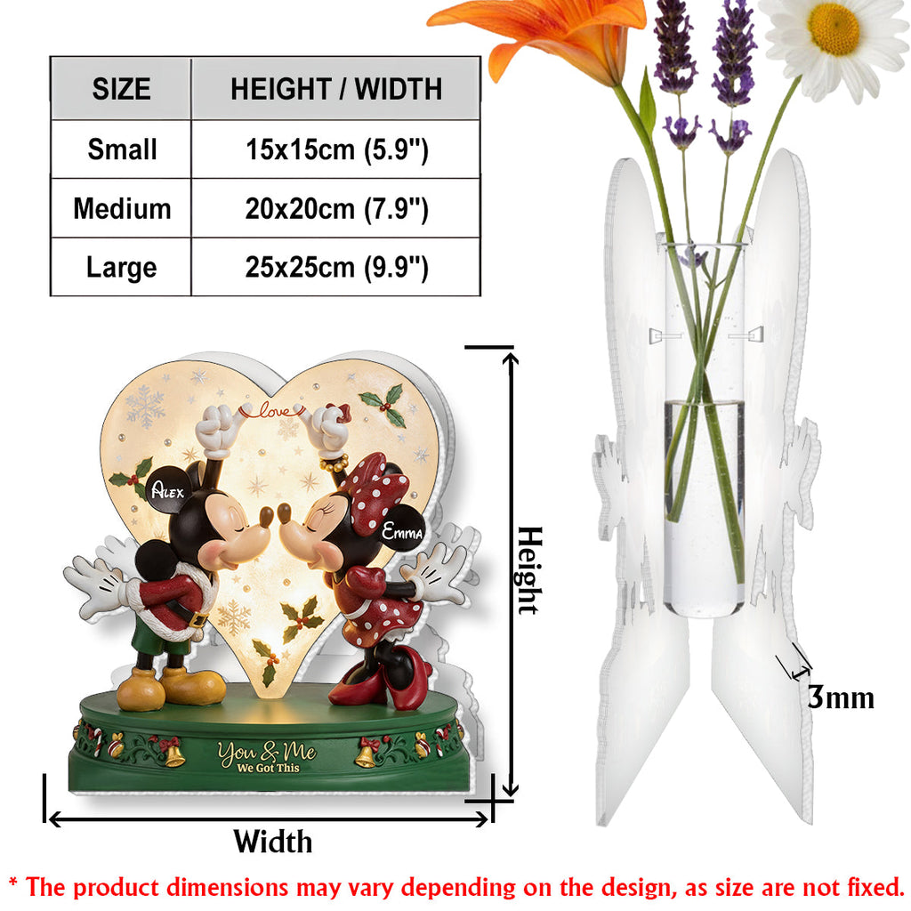 Personalized Acrylic Flower Vase Custom Design Gift for Couples Custom Shape Acrylic Flower Vase GradoCreations