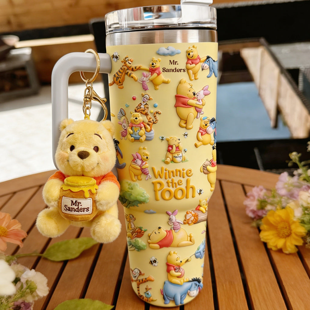 Personalized Yellow Plush Bear Keychain Custom Gift Plush Keychain GradoCreations