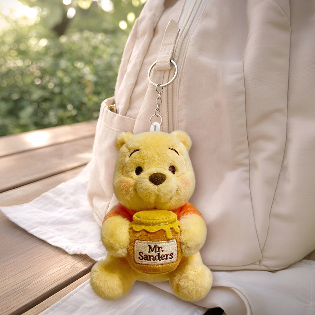 Personalized Yellow Plush Bear Keychain Custom Gift Plush Keychain GradoCreations