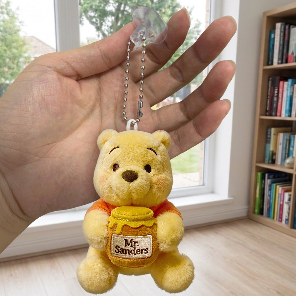 Personalized Yellow Plush Bear Keychain Custom Gift Plush Keychain GradoCreations