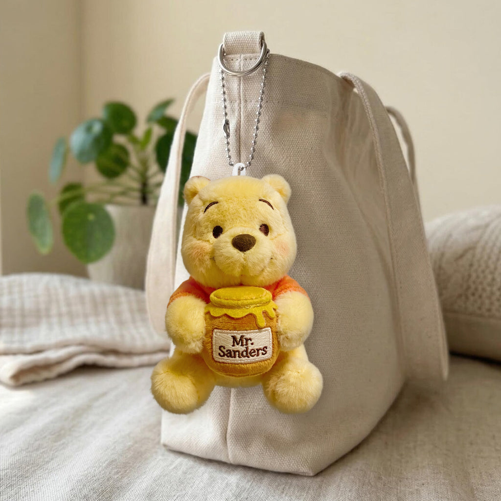 Personalized Yellow Plush Bear Keychain Custom Gift Plush Keychain GradoCreations