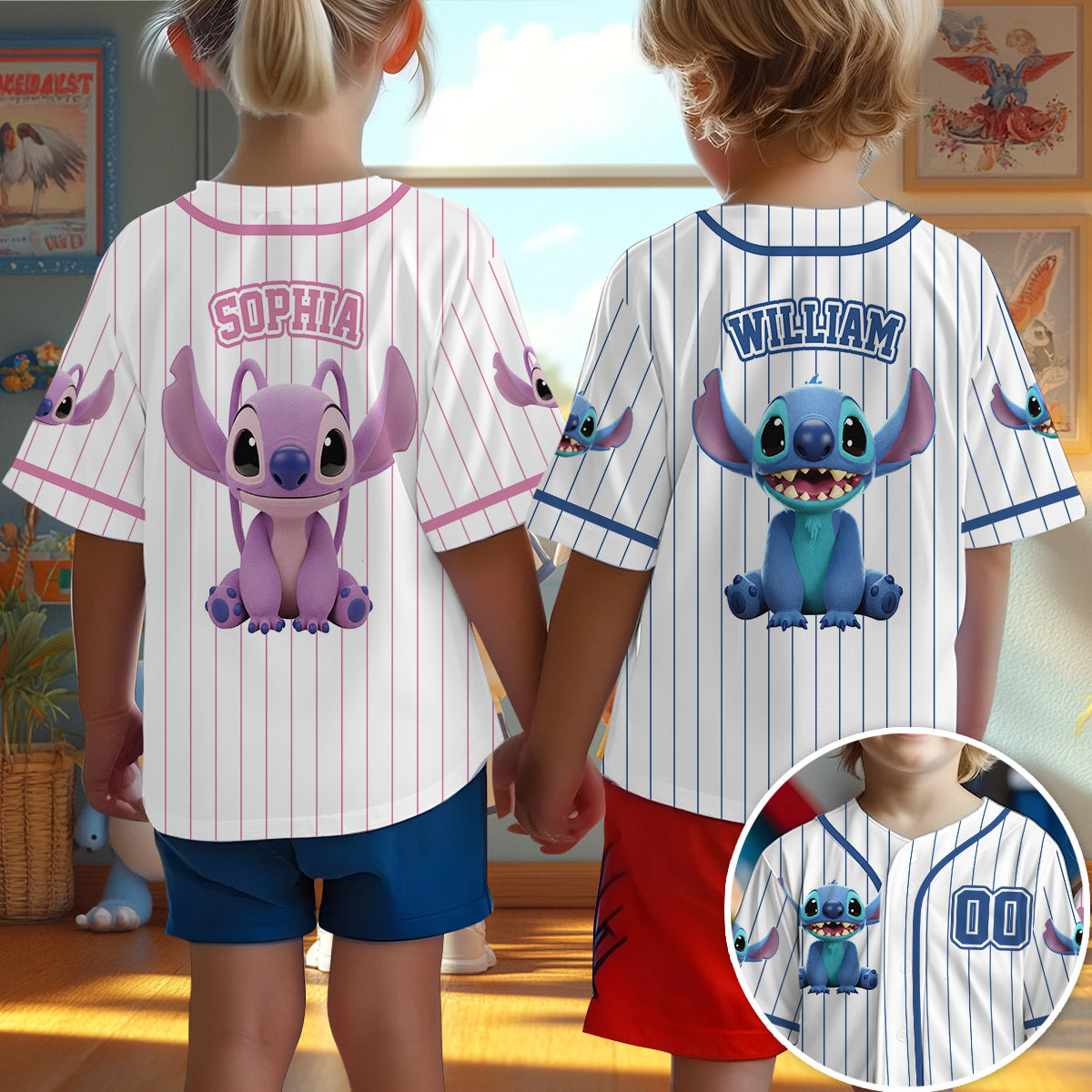 Personalized Kids Baseball Jersey with Ohana Design for Family Baseball Jersey GradoCreations