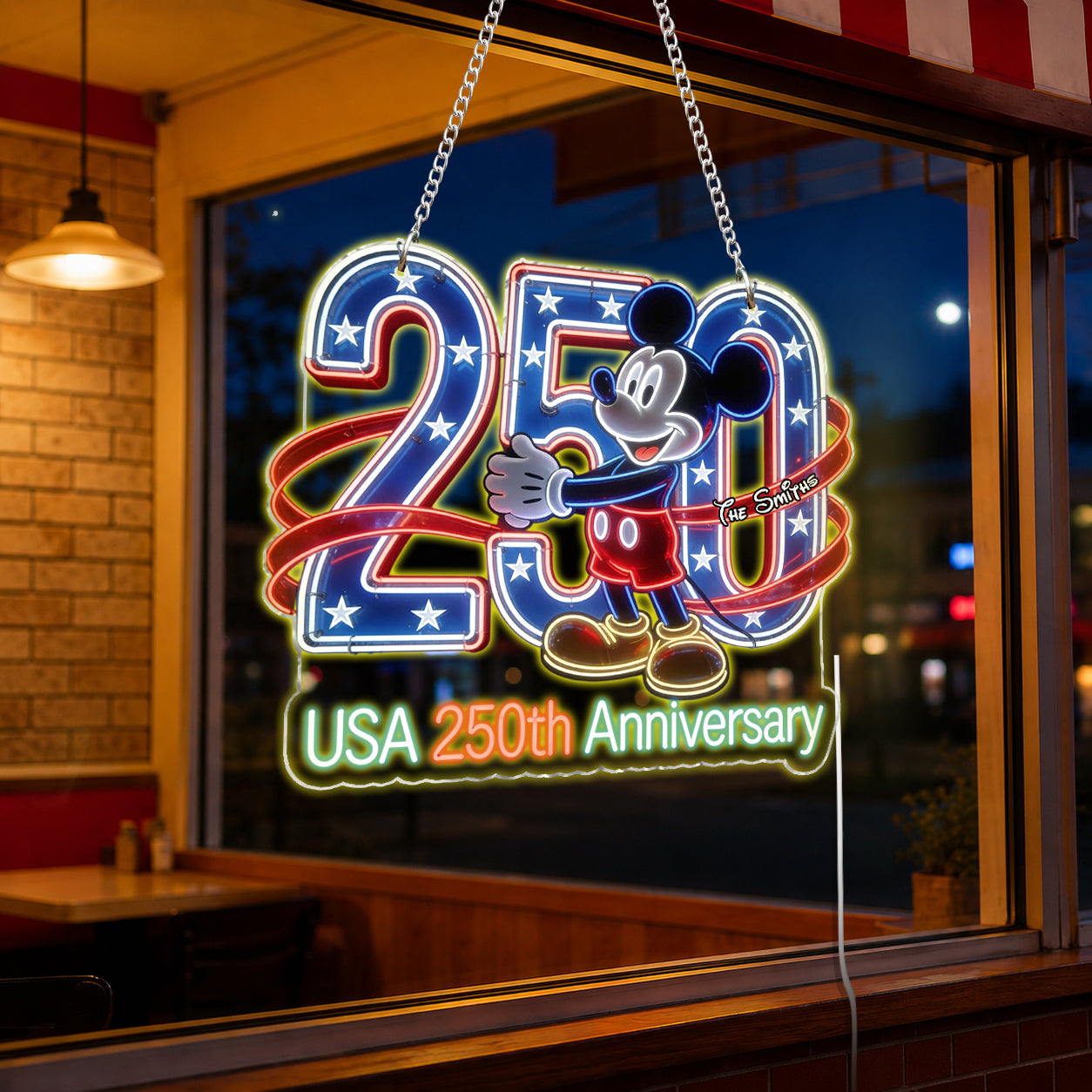 Personalized Neon LED Light Sign Custom Name 250th Anniversary Gift Neon LED Light Sign GradoCreations