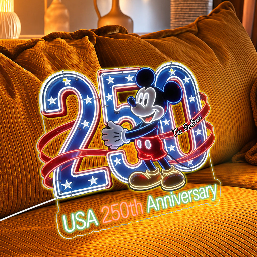 Personalized Neon LED Light Sign Custom Name 250th Anniversary Gift Neon LED Light Sign GradoCreations