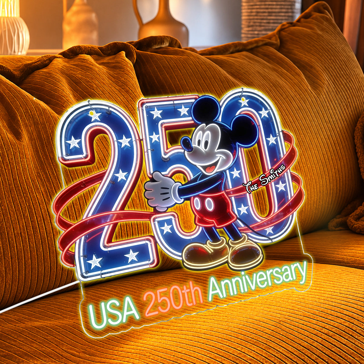Personalized Neon LED Light Sign Custom Name 250th Anniversary Gift Neon LED Light Sign GradoCreations