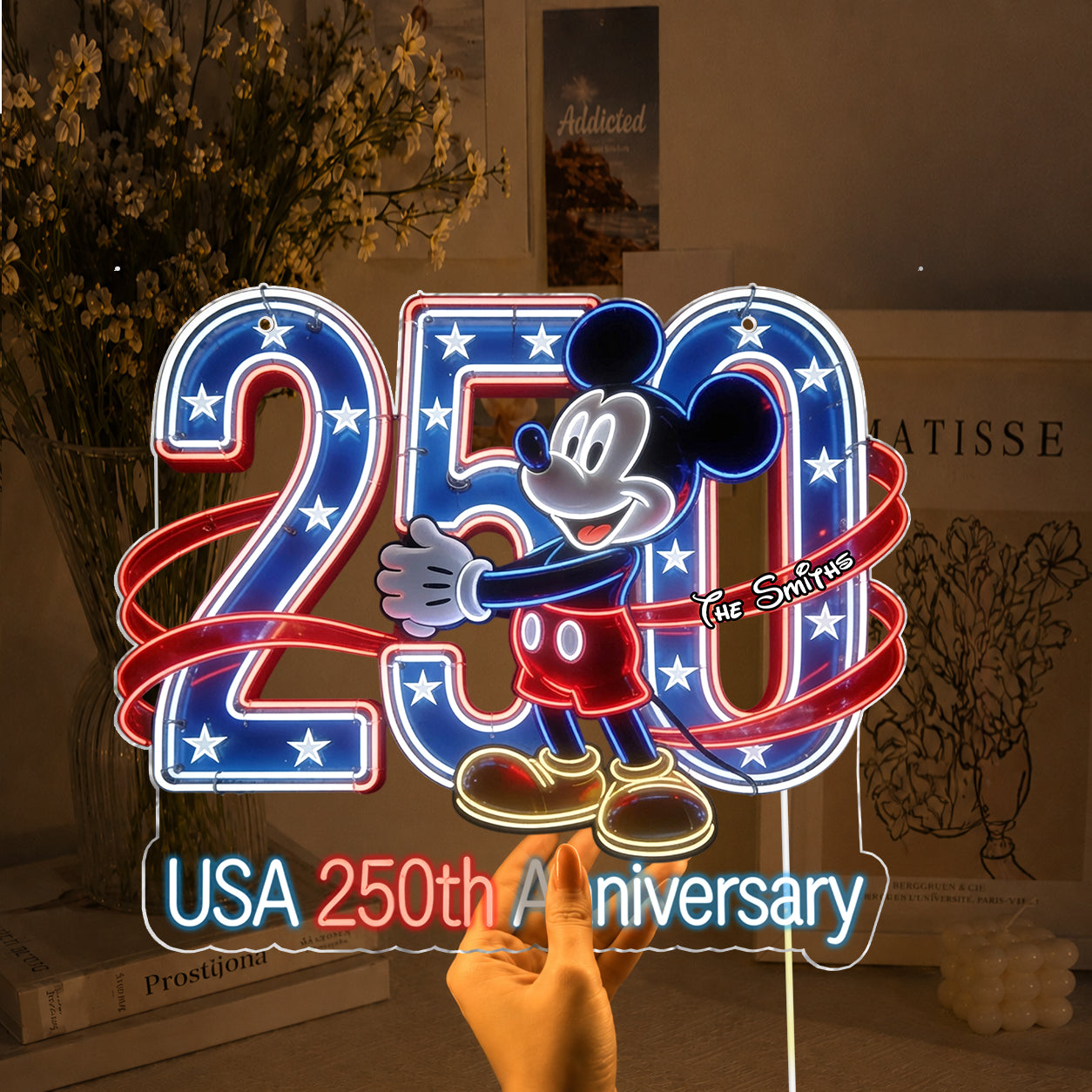 Personalized Neon LED Light Sign Custom Name 250th Anniversary Gift Neon LED Light Sign GradoCreations