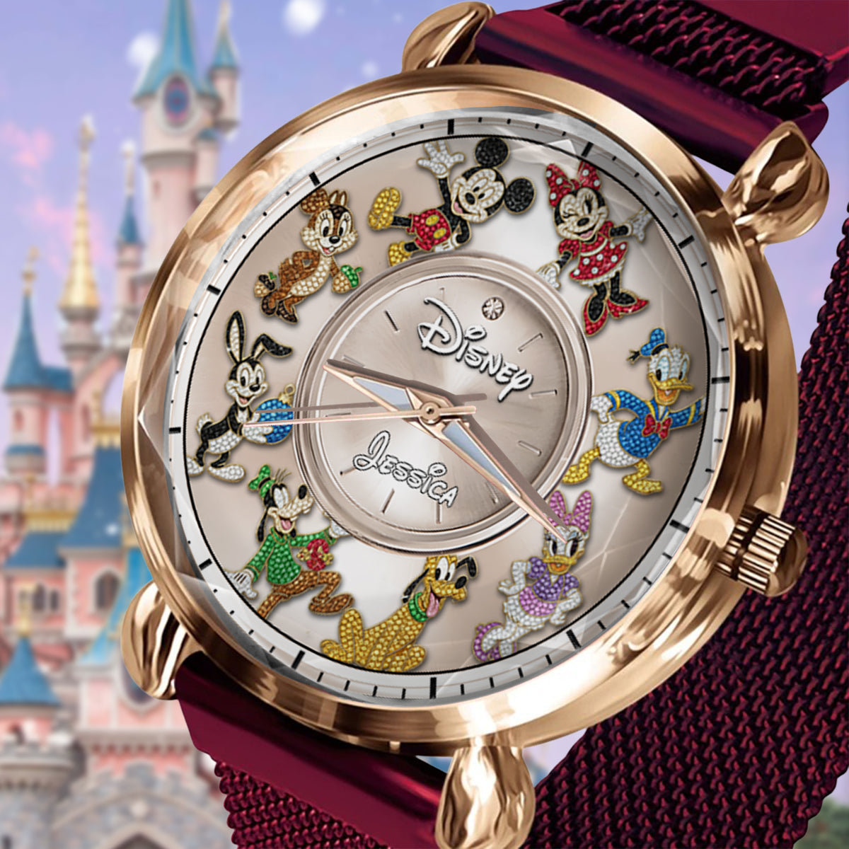 Personalized Disney Mouse Women Hand Watch Custom Name Gift Women Hand Watch GradoCreations