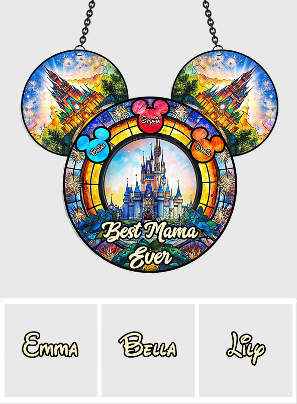 Personalized Mickey Mouse Suncatcher Ornament for Grandma - Unique Home Decor Window Hanging Suncatcher Ornament GradoCreations