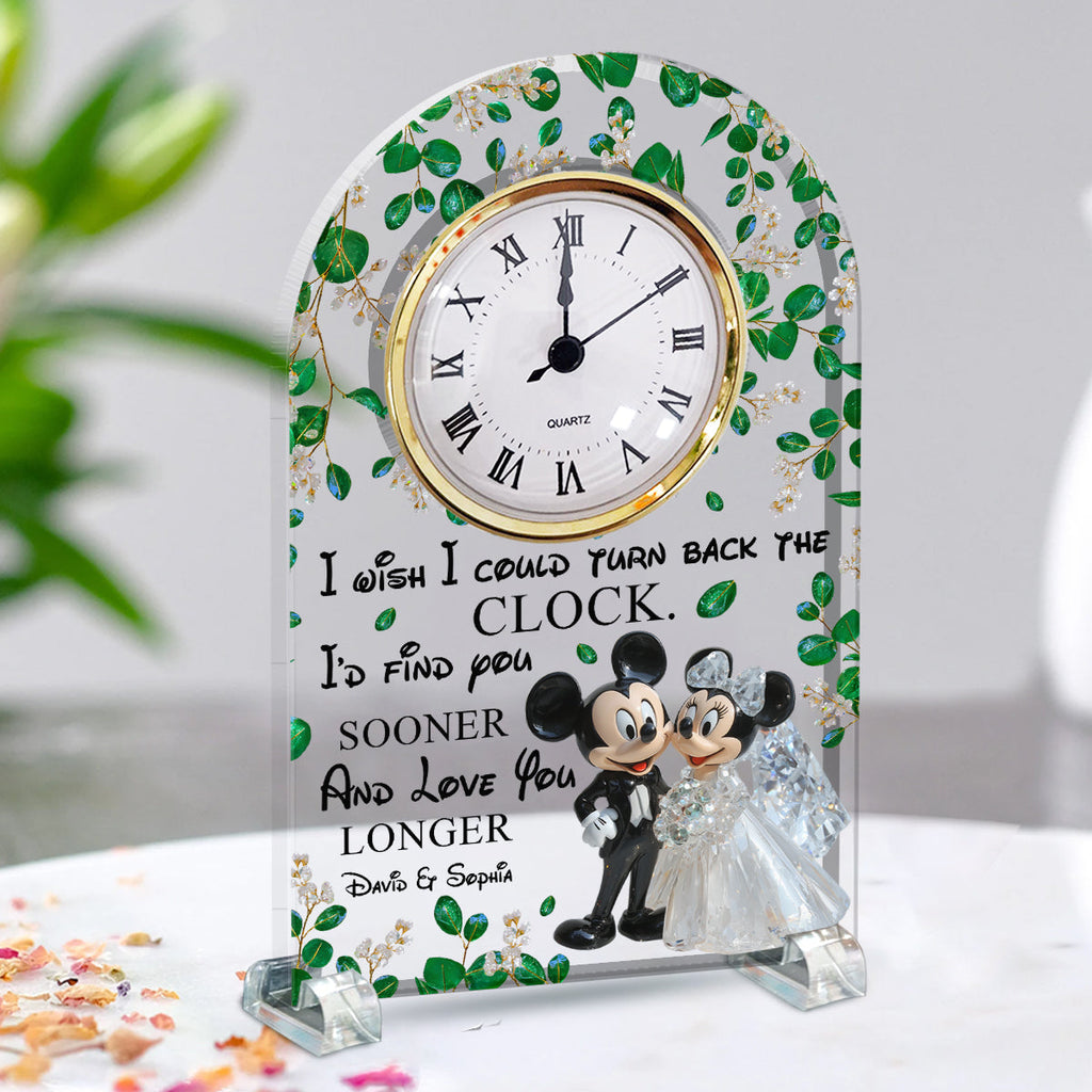 Personalized Acrylic Clock Plaque with Custom Names for Couples Acrylic Clock Plaque GradoCreations