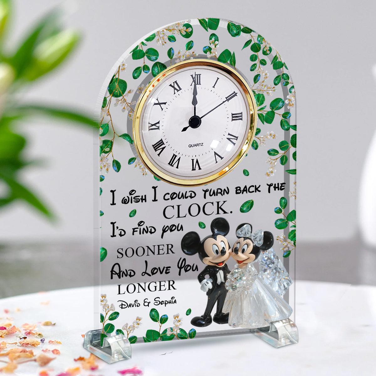 Personalized Acrylic Clock Plaque with Custom Names for Couples Acrylic Clock Plaque GradoCreations