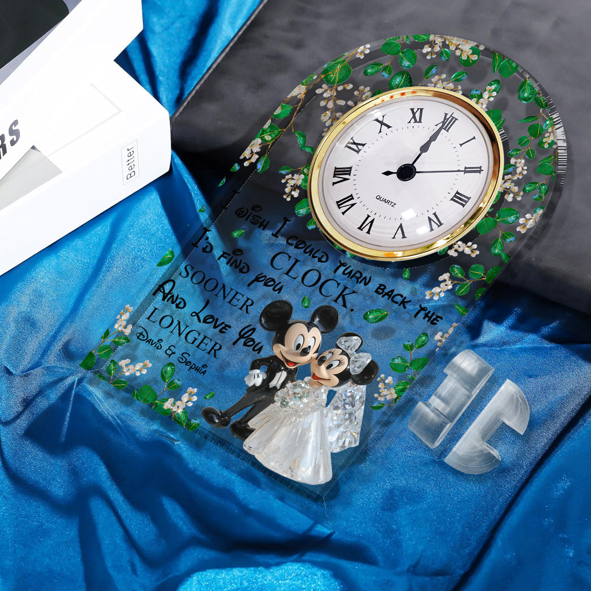 Personalized Acrylic Clock Plaque with Custom Names for Couples Acrylic Clock Plaque GradoCreations
