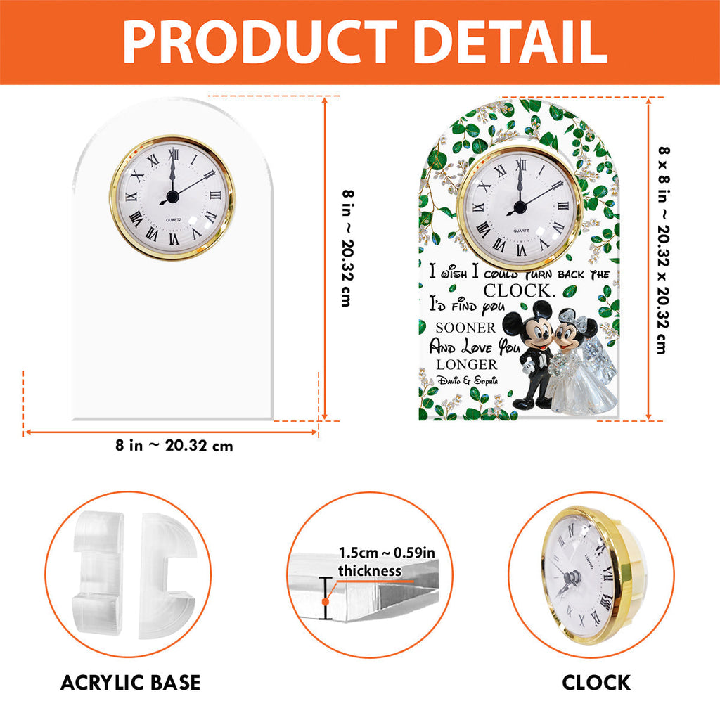 Personalized Acrylic Clock Plaque with Custom Names for Couples Acrylic Clock Plaque GradoCreations