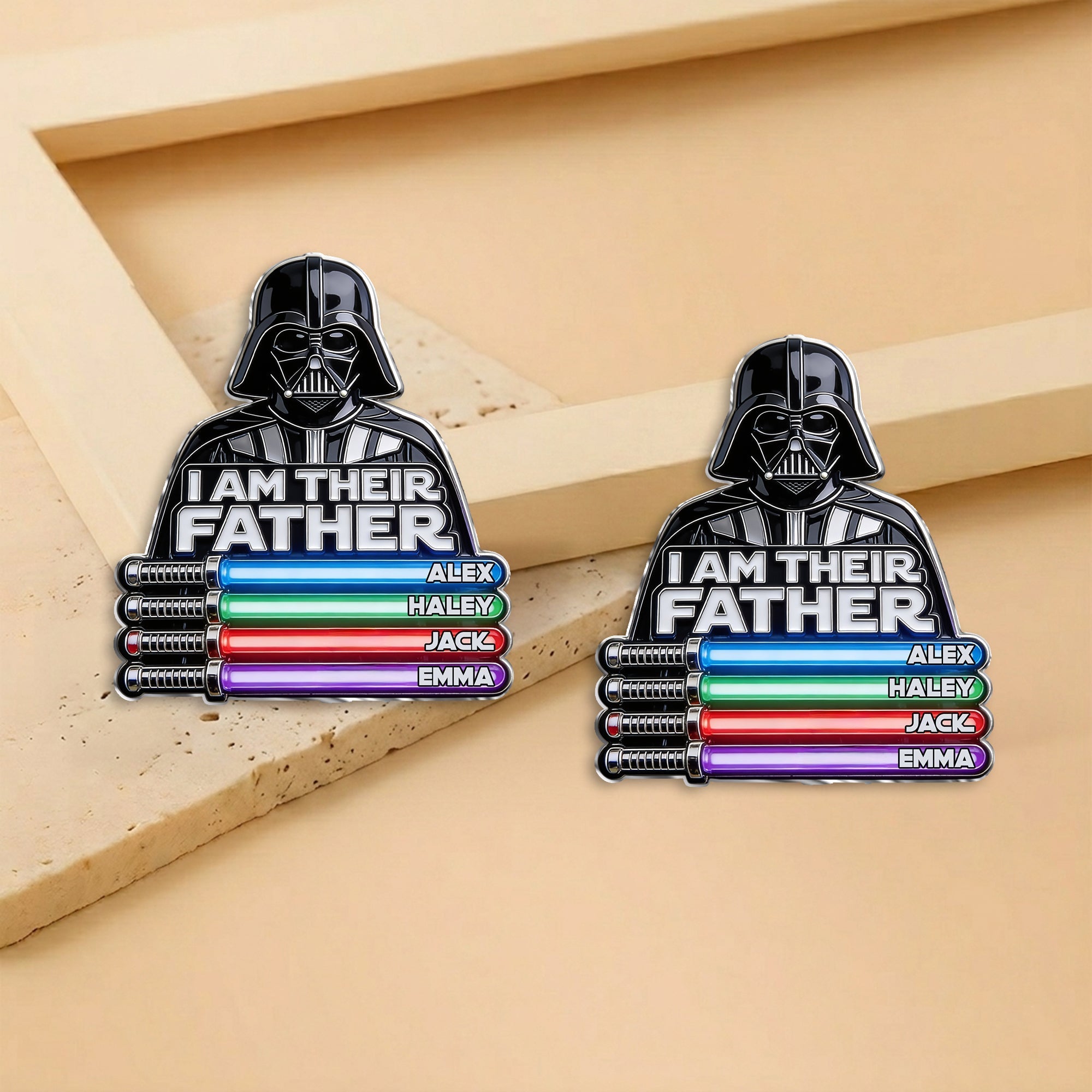 Personalized 3D Embossed Enamel Pin Custom Family Names Gift 3D Embossed Enamel Pin GradoCreations
