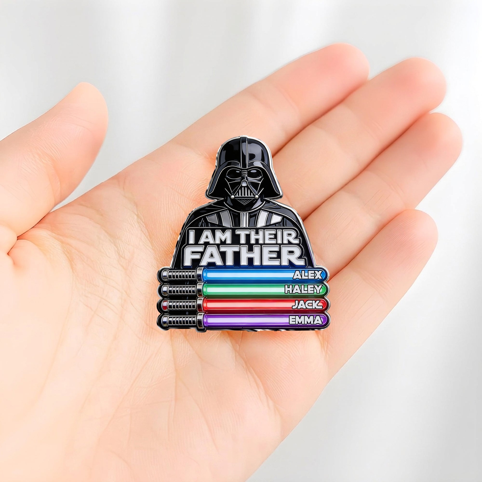 Personalized 3D Embossed Enamel Pin Custom Family Names Gift 3D Embossed Enamel Pin GradoCreations