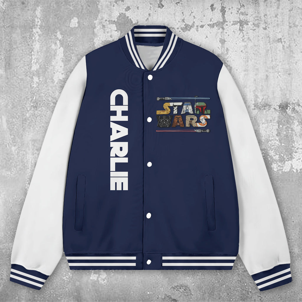 Personalized Varsity Jacket with Custom Name Star Wars Design Varsity Jacket GradoCreations