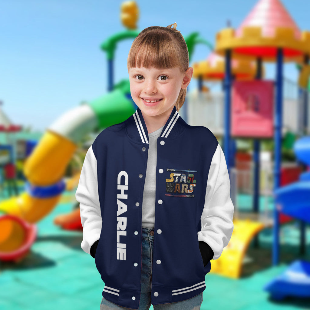 Personalized Varsity Jacket with Custom Name Star Wars Design Varsity Jacket GradoCreations