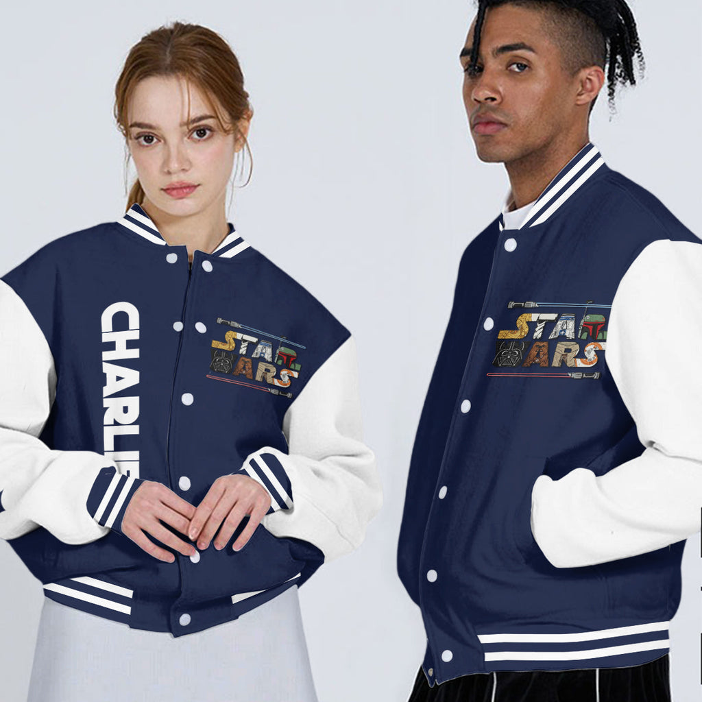 Personalized Varsity Jacket with Custom Name Star Wars Design Varsity Jacket GradoCreations