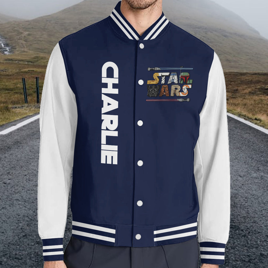 Personalized Varsity Jacket with Custom Name Star Wars Design Varsity Jacket GradoCreations