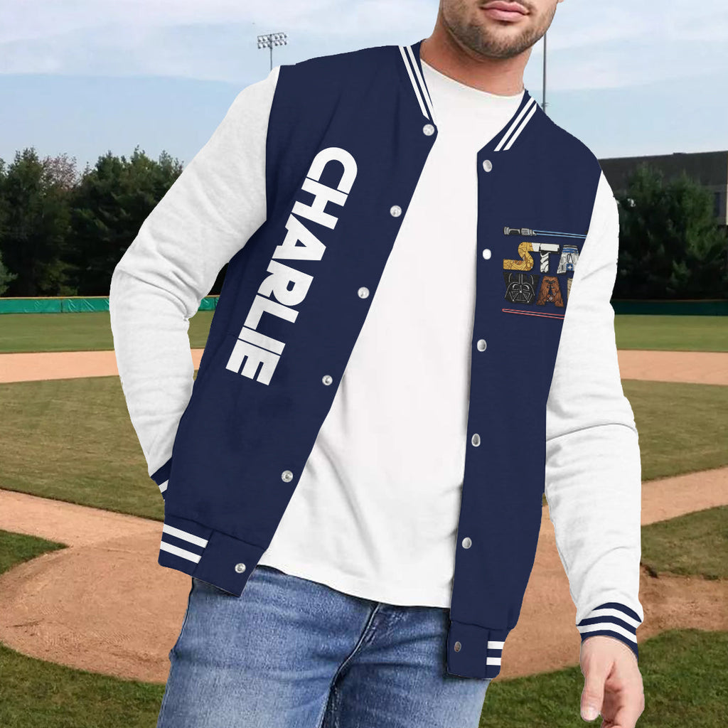 Personalized Varsity Jacket with Custom Name Star Wars Design Varsity Jacket GradoCreations