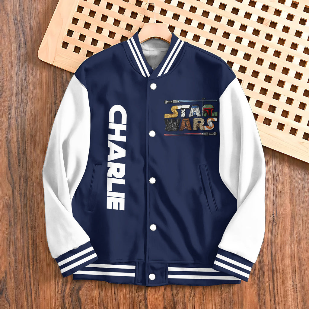 Personalized Varsity Jacket with Custom Name Star Wars Design Varsity Jacket GradoCreations