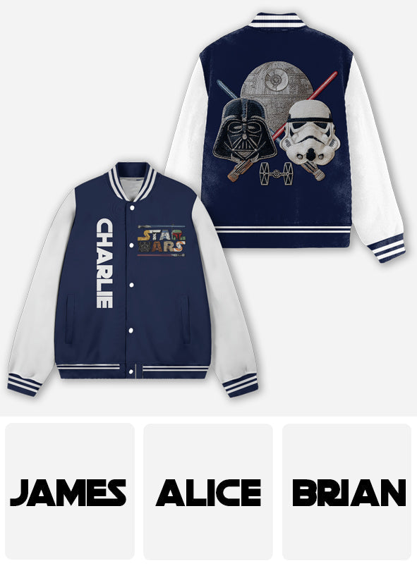 Personalized Varsity Jacket with Custom Name Star Wars Design Varsity Jacket GradoCreations