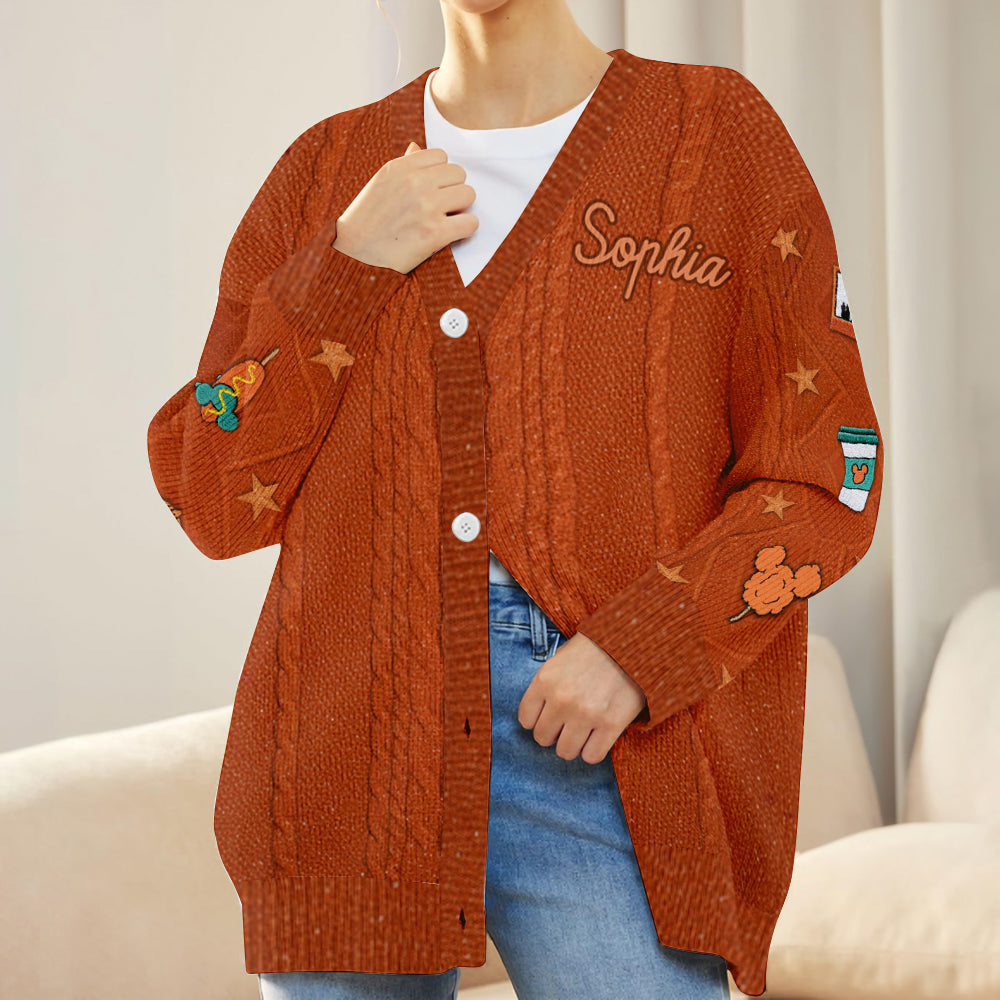Personalized Unisex Mouse Cardigan Sweater for Women | Custom Name Gift Cardigan Sweater GradoCreations