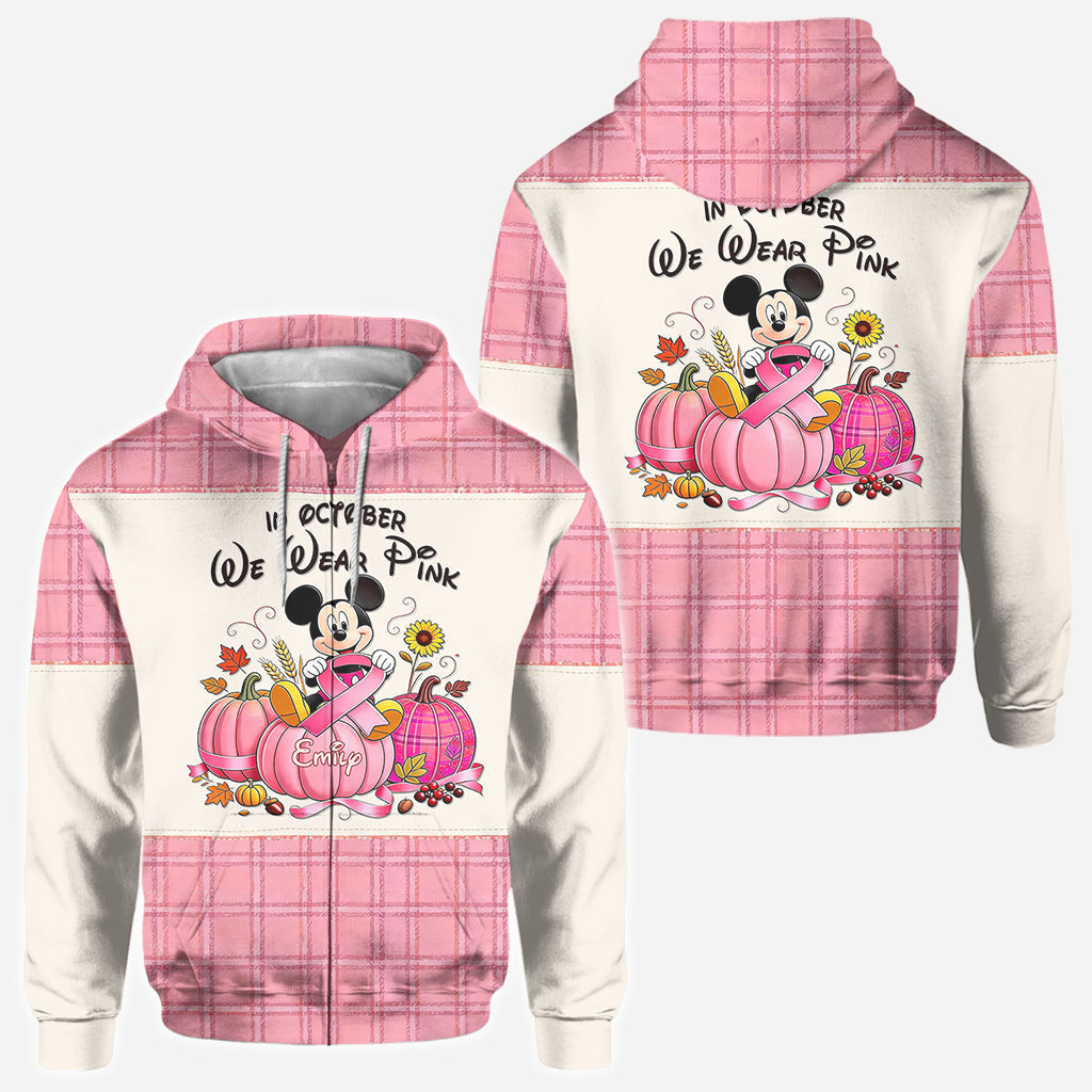 Personalized Breast Cancer Awareness All Over Shirt for Women - October Pink Gift All Over Shirt GradoCreations