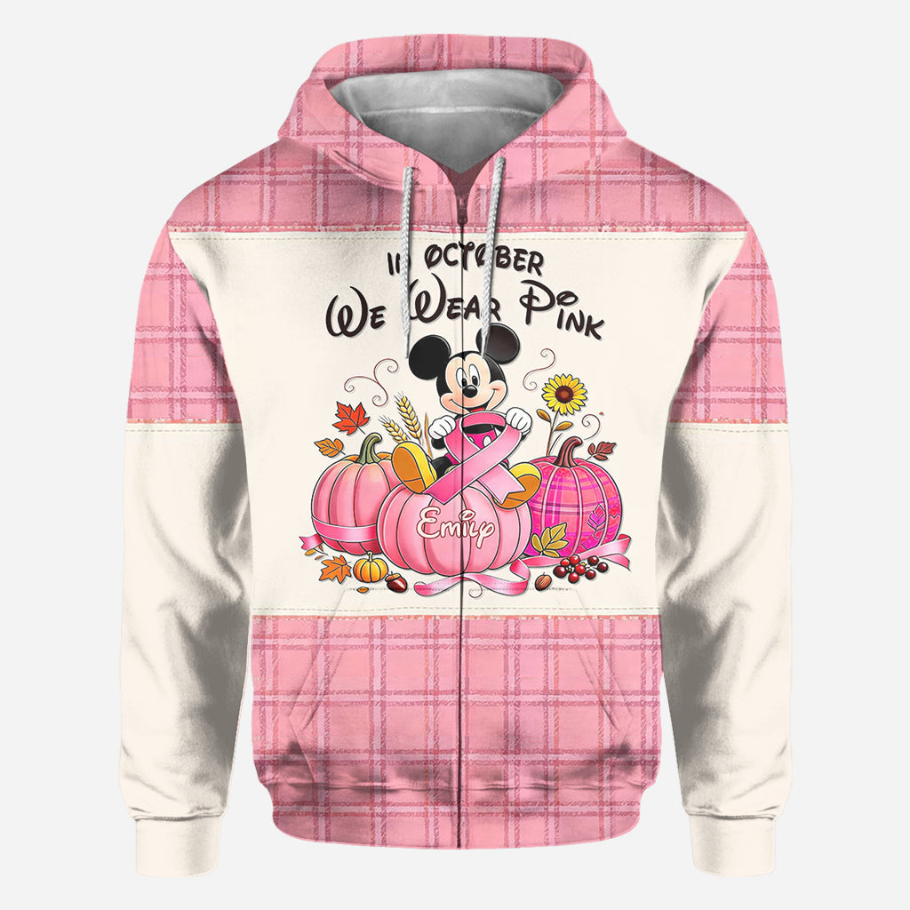 Personalized Breast Cancer Awareness All Over Shirt for Women - October Pink Gift All Over Shirt GradoCreations