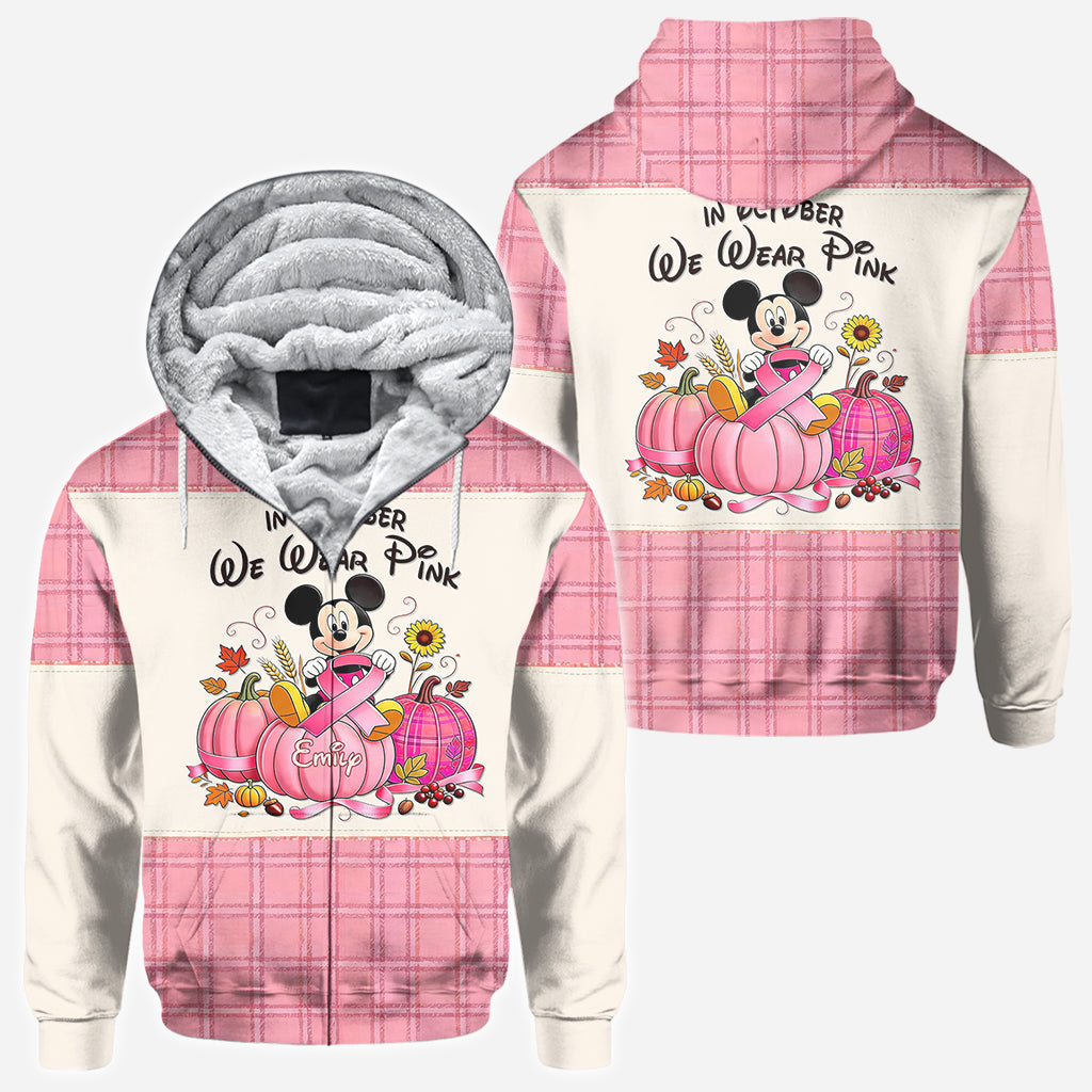 Personalized Breast Cancer Awareness All Over Shirt for Women - October Pink Gift All Over Shirt GradoCreations