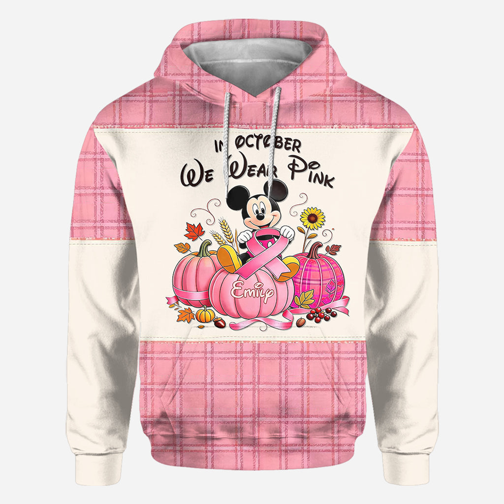 Personalized Breast Cancer Awareness All Over Shirt for Women - October Pink Gift All Over Shirt GradoCreations