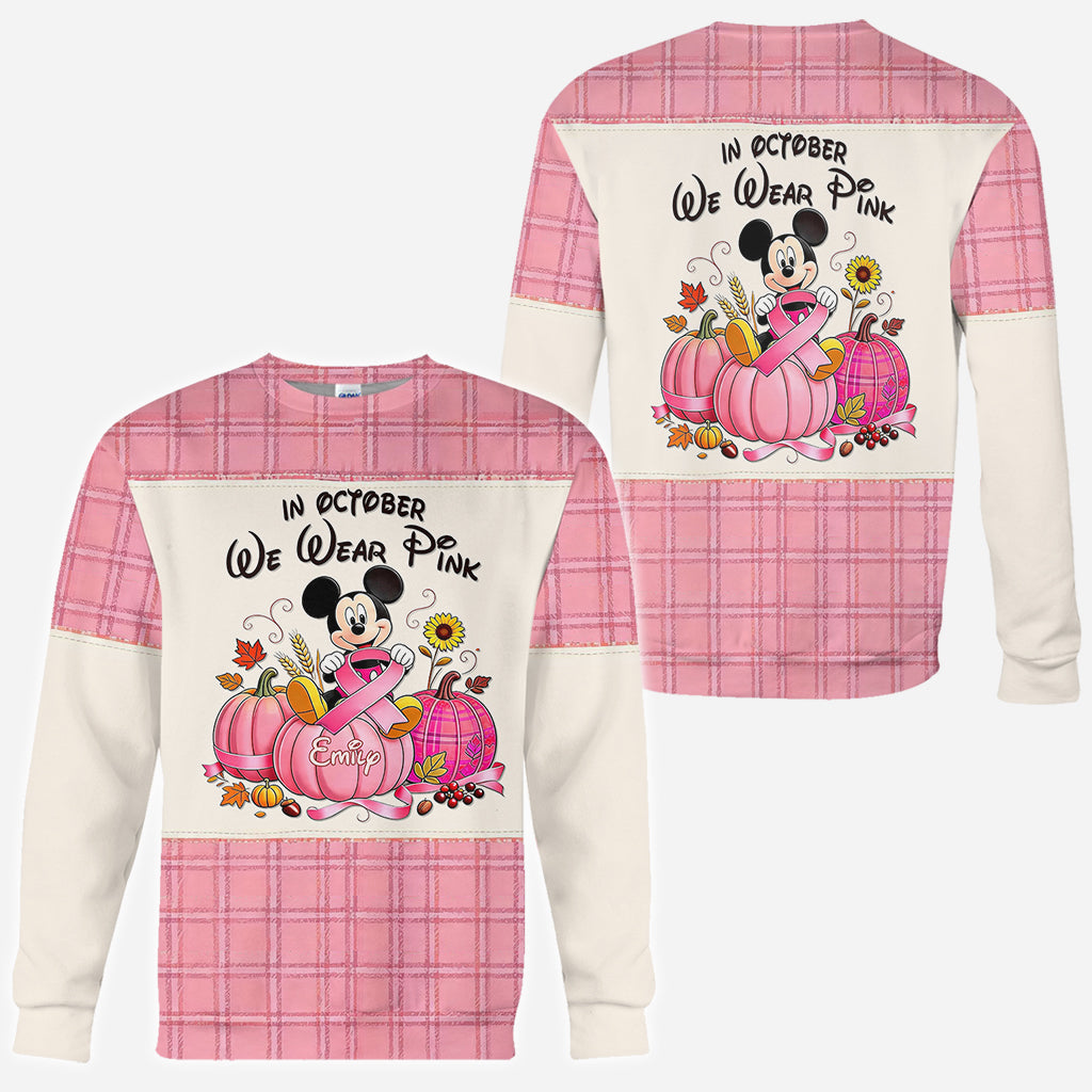 Personalized Breast Cancer Awareness All Over Shirt for Women - October Pink Gift All Over Shirt GradoCreations