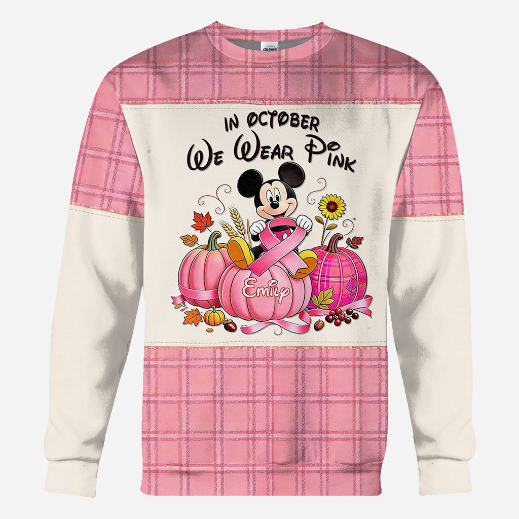 Personalized Breast Cancer Awareness All Over Shirt for Women - October Pink Gift All Over Shirt GradoCreations