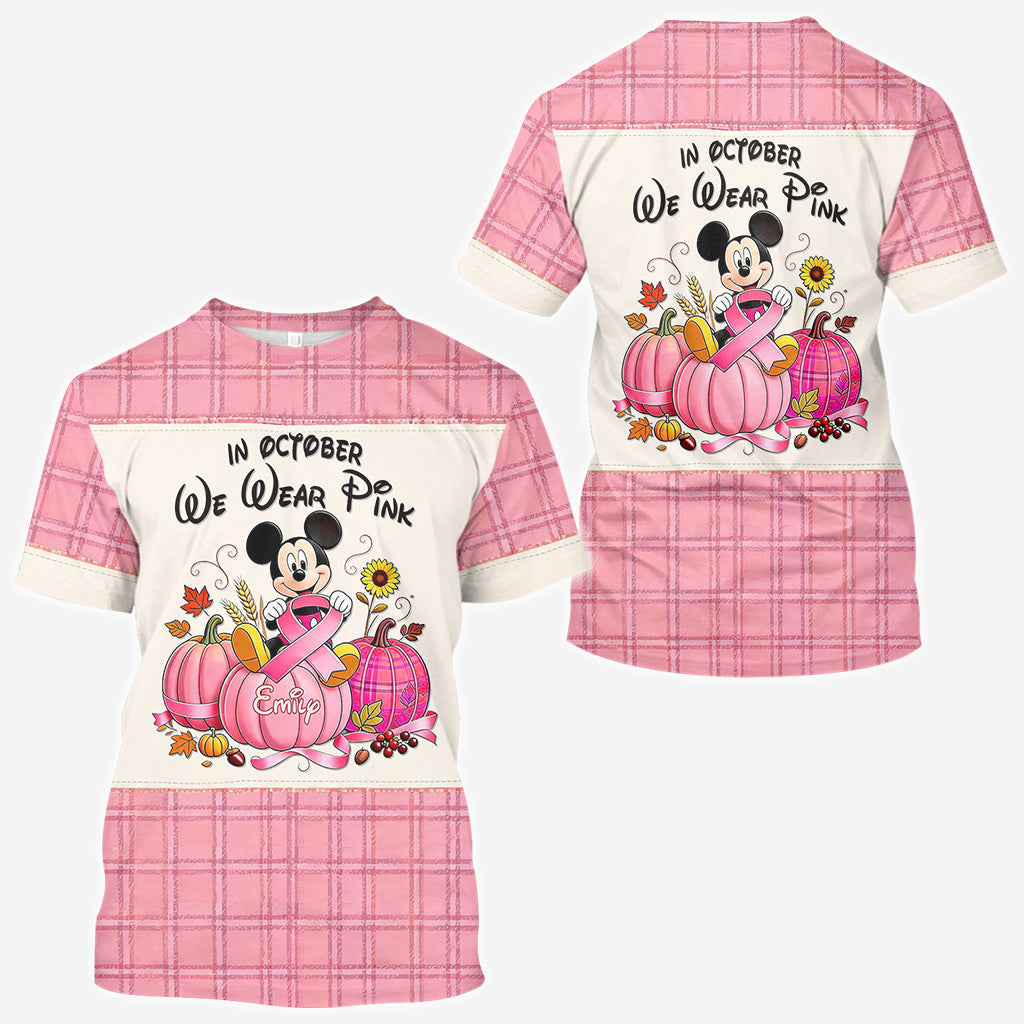 Personalized Breast Cancer Awareness All Over Shirt for Women - October Pink Gift All Over Shirt GradoCreations