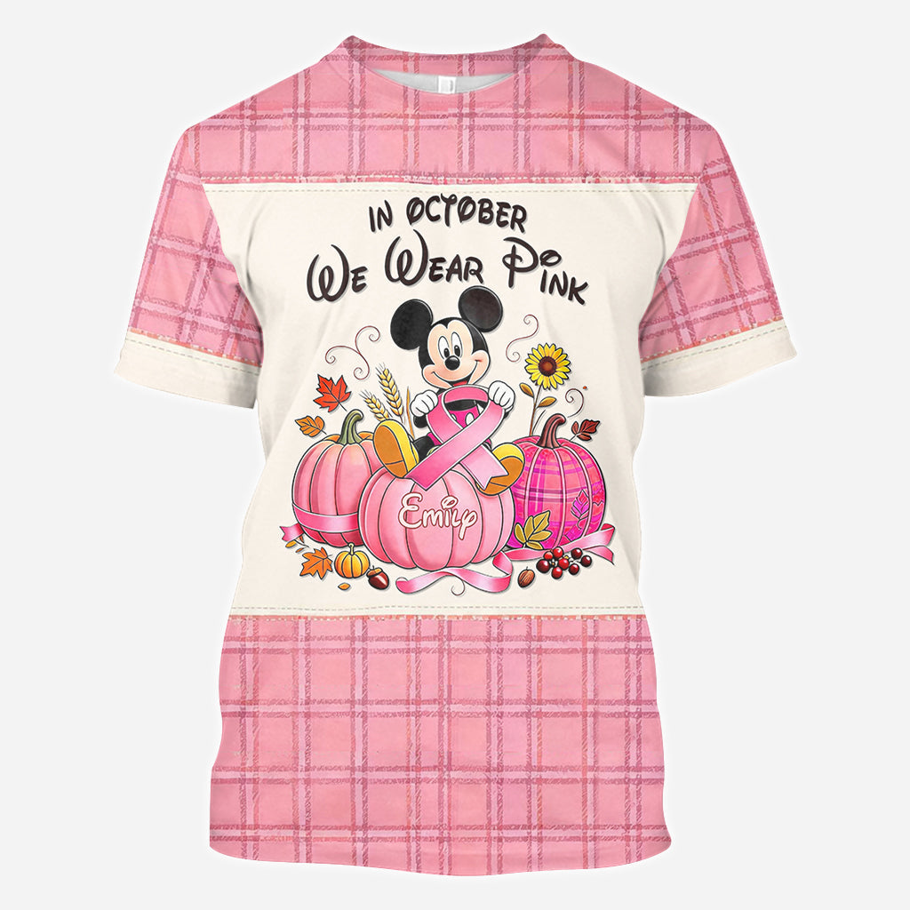 Personalized Breast Cancer Awareness All Over Shirt for Women - October Pink Gift All Over Shirt GradoCreations