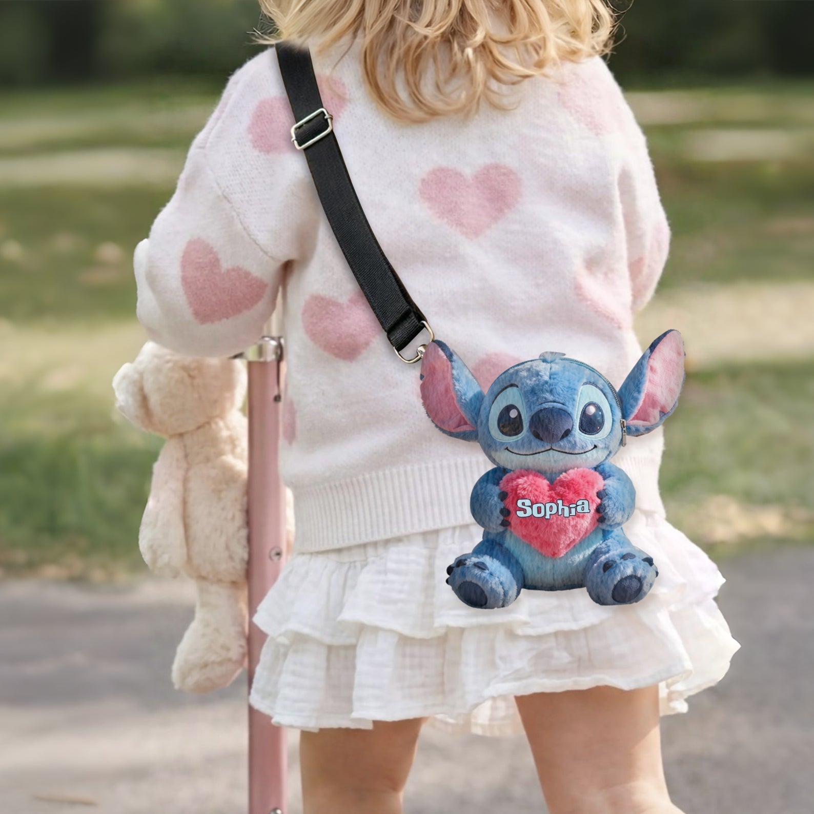 Personalized Plush Crossbag Cute Ohana Design Gift for Kids Plush Crossbag GradoCreations